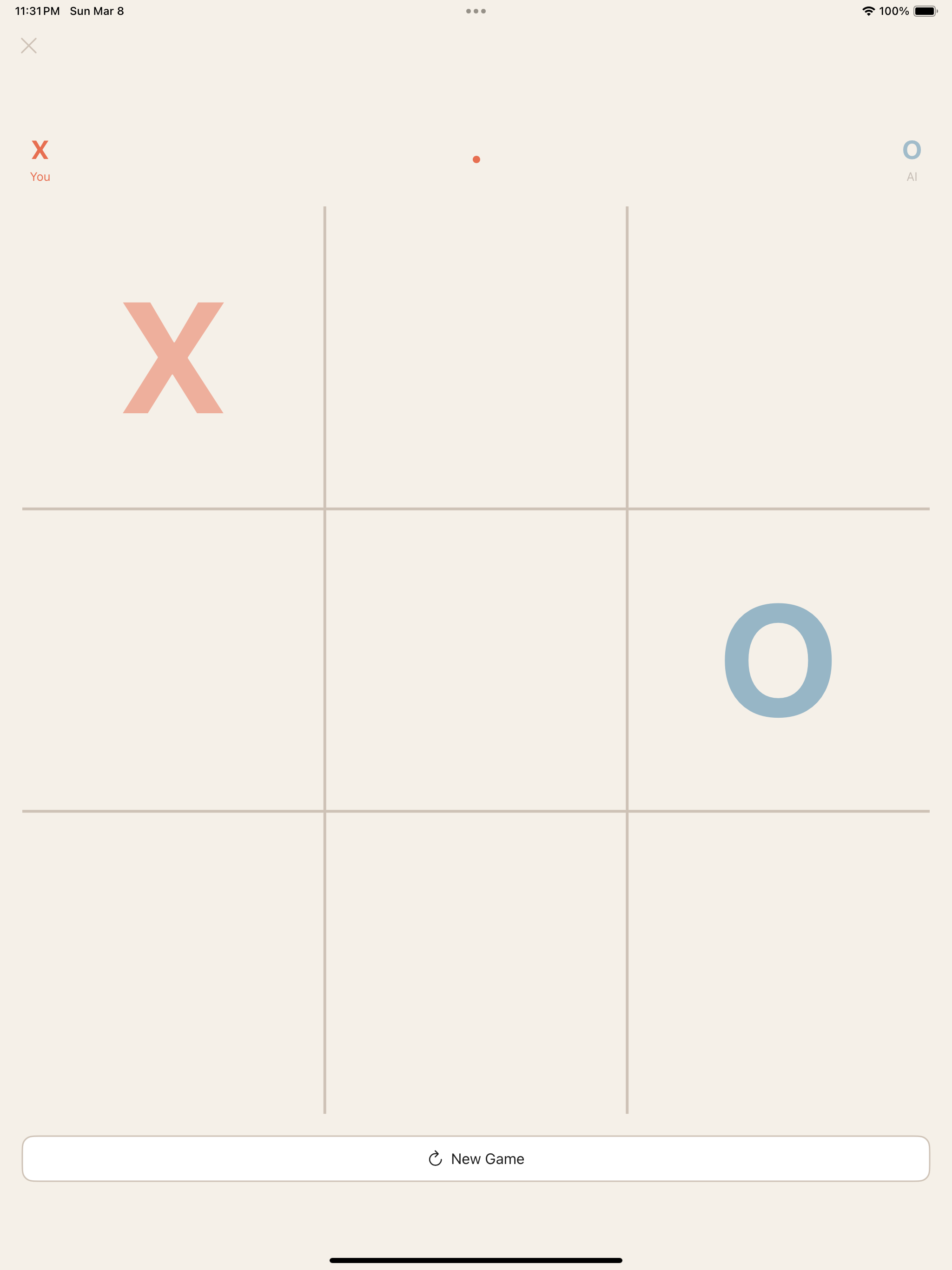 Tic Tac Toe — iPad
